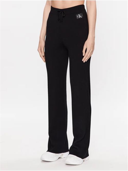 badge straight knitted pants CALVIN KLEIN JEANS | J20J222114BEH